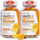 Kalsium Magnesium Sink Gummies for voksne: 1200mg Kalsium Citrat med vitamin D3 K3 - naturlig organisk sukkerfri høy absorpsjon kosttilskudd for kvinner menn barn (120 greve)