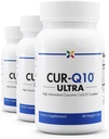 Stopp aldring nå - CUR-Q10 Ultra Complex - Curcumin2K & MAX-Q10 - Hjerne og hjerte helse, antioksidanter, Mood Support og felles helsestøtte - Turmeric & Black Pepper, CoQ10 - 60 Vcaps (3 Pack)