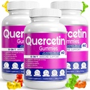 (3 Pack) Quercetin Gummies by BioVitalica - Quercetin med Bromelain Vitamin C og Zinc & Elderberry + vitamin D3-5 i 1 immunstøtte - Zinc Quercetin 750 mg for barn og voksne