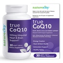 NatureCity True-CoQ10 Ubiquinol 100mg høyt absorberbar og Stablissert Kaneka QH CoQ10 hjerte, hjerne og cellulære energitilskudd - (30 myke geler) aktiv coQ10 som Ubiquinol