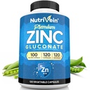 Nutrivein Premium sink gluconate 100 mg - 120 kapsler: høyabsorpsjon sink gluconate kosttilskudd for hele-Body velvære - essensielle elementer for velvære