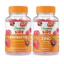 Livbar Probiotic 2 Million CFU Kids + Zink 25mg Kids, Gummier Bundle - Great Tasting, vitamin Supplement, Glutenfri, GMO Free, Chewable Gummy