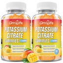 Kalium Citrate Gummies, høy Kalium Supplement Gummies 1200mg Støtte Ben Kramper & Muskel Helse, Kalium Gummies for voksne og barn, Vegan, Mango Flavor 120 Antall