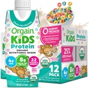 Orgain Organic Kids Nutritional Protein Shake, Fruity Cereal - Kids Snacks med 8g Dairy Protein, 22 Vitaminer og Mineraler, Frukter og grønnsaker, Glutenfri, Sojafri, Ikke-GMO, 8.25 Fl Oz (pakke av 12)