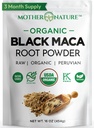 Organisk, Raw Peruvian Black Maca Root Powder - Premium USDA Certified, Ideell for menn og kvinner, Boost Workouts, Forbedre muskelgjenvinning, Ikke-GMO, Vegan Superfood, 16 oz