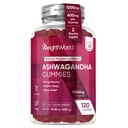 WeightWorld Ashwagandha Gummies for kvinner og menn 1200 mg - 120 Gummies (2-måneders forsyning) - Ashwagandha Supplement Gummies for energi booster, sunn søvn og stress relief - Vegan & Glutenfri