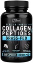 Zeal Naturals Collagen Peptider Collage Piller (360 kapsler) Grass Fed Collage Pepetid pulver - Hydrolysert kollagen pulver for JointTendon SupplementHud og negler -
