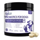 NATURE TARGET Probiotika for hunder, 6 milliarder fryse tørket hund probiotika med prebiotika og enzymer, vitaminer, Omega 3, for digestiv og gut helse, kløe relief, redusere diarré, 120 biter