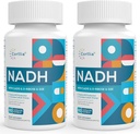 NADH 50mg + CoQ10 200mg + D-Ribose 150mg Supplement, forbedre NAD + Kosttilskudd for energi, tretthet, redusert Nicotinamid Adenin Dinucleotid, 120 Veggie kapsler