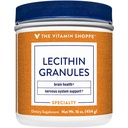 Vitamin Shoppe Lecithin Granules - naturlig kombinasjon av essensielle fettsyrer for å støtte hjernen og nervefunksjon, 100% soya basert, én gang daglig (16 ovner pulver)
