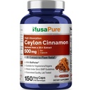 NusaPure Ceylon Cinnamon20:1 Ekstrakt, 500 mg Ekvivalent med 10 000 mg per Caps | 150 Veggie Capsules | Ikke-GMO, Vegan med Bioperin
