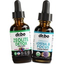 Zeolit Detox & Adrenal Focus Support - Clinoptilolit Zeolit for barn og voksne flytende dråper med vitaminer B12 & D - organisk adrenal og fokus for rolig naturlig hjerne, minne tretthet stress oppmerksomhet
