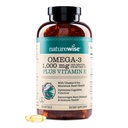 NatureWise Extra-styrke Omega 3 Fish Oil Supplement - 1000mg per servering - 600 EPA & 400 DHA og vitamin E - Støtte for hjerte og hjerne helse - sitron flavor, GMO-fri - 360 Softgels[6-måneders forsynings]