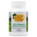 100% ren Wisconsin American Ginseng Kapsler - 500mg. Autentisk Panax Quinquefolius. Potent Ground Ginseng Root - Ingen fyllstoffer, Binders eller andre tilsetningsmidler.