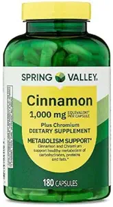 Generisk Spring Valley Cinnamon Plus Chromium, 1000 mg, 180 Count Capsules - Naturlig kosttilskudd for generell velvære & + klistremerke Dri Store
