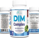 DIM Supplement – 150mg DIM (diindolylmetan), Broccoli, Kalsium D-Glucarate & Bioperin - Hormon Balance for menn og kvinner, estrogen, Menopause Balance - 60 kapsler