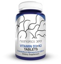 Nootropics Depot Vitamin D3 + K2 med vitamin C-tabletter | 60 greve | Kolekalciferol + Menaquinon-4 (MK-4) | Mood, & Bein helse | Sunn kalsiumabsorpsjon