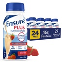 Sikre Plus Jordbær ernæringshake | Måltid erstatningshake | Klar til å drikke | 16g protein og 27 vitaminer og mineraler | 8 fl oz - 24 Pack