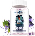 GABA Supplement Gummies 500mg: Chewable GABA L-theanine Supplement Gummies for voksne barn Ikke Melatonin søvnhjelp rolig sinn med 5-HTP for stress relief Zzz bedre sukker gratis Grape Flavor 60CT