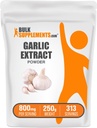 BulkSupplements.com Hvitløk Ekstrakt pulver - hvitløk Supplement, Herbal Supplement, Allium Sativum - Herbal & Glutenfri, 800 mg per servering, 250g (8,8 oz) (Pack of 1)