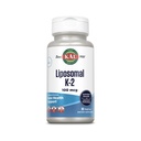 KAL Liposomal vitamin K2 Supplement med MK7 100 mg - høy absorpsjon, Liposomal teknologi - Avansert beinstøtte - Vegan, Glutenfri, laget uten soya, 30 Services, 30 Vegkaps