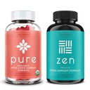 WellPath ren Apple Cider Vinegar med mor Gummies & Zen Mood Support Supplements Bundle - Detox & Calm Energy Kombinasjon, Vegan, 60 Cts Hver
