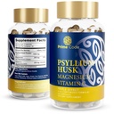 Prime Code [ 3 i 1] Psyllium Husk Kapsler med magnesium Citrat og vitamin C | Psyllium Husk Kapsler 1000 mg | Magnesium Citrat 200 mg | Vitamin C 250 mg | Ikke-GMO | Glutenfri | Vegan