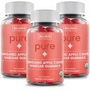 WellPath ren organisk Apple Cider Vinegar Gummies fra The Mother (3 Pack) - laget med Ginger for Gut Health | Vegan, ikke-GMO, 180 Ct