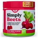 Beet Gummies med CoQ10-Nitric Oxid & Energy Support-Non-GMO Beetroot pulver og kornfrø ekstrakt- naturlig blandet Berry Flavor-60 greve