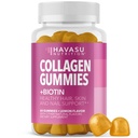 Kollagen Gummies for kvinner og menn med 2500mcg Biotin, sink, vitamin C & E - Hydrolysert kollagen Gummies for hår, hud og negle støtte - Biotin og kollagen Gummies - Lemon Flavor - 30 Services