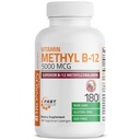 Bronson Metyl B12 5000 mcg vitamin B12 Metylkobalamin energi og hjerne støtte, 180 Lozenges