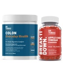 Dr. Tobias Apple Cider Vinegar Gummies & Colon Hver dag Helse - Daglig digestiv, Detox og rengjøringsstøtte med ACV Gummies & Psyllium Husk pulver
