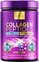 Collagen Peptider pulver 20G med hyaluronsyre og biotin, ikke-flavorerte korn Fed Hydrolysert pulvertype I & III - støtter hår, negl, hud, bein og felles - beste kollagen kosttilskudd - 28 serveringer