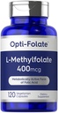 Carlyle L Metylfolat 400 mg | 120 vegetariske kapsler | Optimert og aktivert Metyl Folat | Ikke-GMO & Glutenfri kosttilskudd | ved Opti-Folat