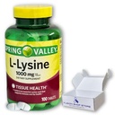 L lysin 1000 mg- essensielle Aminosyre tabletter, 100ct (pakke med 1)