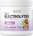 Relax+ Cherry Limeade Calming Electrolyte Supplement: Hydration & Mood Støtte for avslapning, Stress Relief, Adrenal & Cortisol Støtte - Glycine, L-Theanine, Lemon Balm - USA Laget