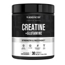 Jacked Factory Kreatin + glutamin - Kreatin Supplement med L-Glutamine for muskelgjenvinning, muskelvekst, økt styrke, forbedret energiutgang, og Gut Helse - 30 Services, Uslavored