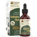 Grønn te flytende ekstrakt dråper - immunstøtte (antioksidanter og polyfenoler) Supplement. Fremmer mild energi. Økologiske ingredienser, ikke-GMO, alkohol og glutenfri (ikke-flavorert)