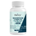 Heivy Magnesium Complex, Magnesium Glycinate, Citrat, Malat, Oxid, Gluconat med sink og vitamin D3, Magnesium Supplement for muskel, Nerve, hjerte, bein støtte, høy absorpsjon, 90 tabletter