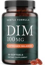 DIM Supplement 100 mg | Estrogen Balance for kvinner og menn | Diindolylmetan for hormonbalanse, Hormonal Acne, Menopause & Antioksidant støtte | med MCT olje & vitamin E | Gentle Softgels | 30 Ct.