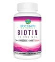 Best Earth Naturals Biotin 10 000mcg - Ekstra styrke Biotin Vitamin Supplement for å støtte hårvekst, sterke negler, lange øyenlås og sunn hud
