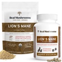Ekte Mushrooms Lions Mane For Humans (60 Services) og Kjæledyr (120ct) - pulver og kapsler Bungle for kognisjon og immunitet - Vegan, ikke-GMO, Glutenfri, kornfri mushroom ekstrakt kosttilskudd