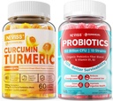 Sukker Free Turmeric Curcumin Fyllt Gummies +Sugar Gratis Probiotika Gummies