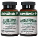 NutraMedix Joint Support Bundle - Inkluderer Curcumin fra Turmeric og Serrapeptase Enzyme støttekapsler for felles støtte og sunn inflammatorisk responsstøtte - 2- Piece Supplement sett