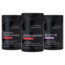Idrettsforskning Biotin (B7) 10.000mcg + Lutein + Zeaxanthin (20mg) + Astaxanthin Supplement fra Algae (6mg) - Alle Vegan | 120 Softgels hver | Alle laget med kokosolje for bedre absorpsjon