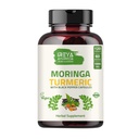 Organic Moringa Oleifera pulver & gurkemeie rot pulver med Blackpepper 120 kapsler | laget med organisk Moringa, gurkemeie og svart pepper | Vegan, Glutenfri og ikke-GMO.