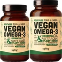 Vegan Omega 3 60 Softgels & 180 Softgels Bundle - Plant Basert DHA & EPA fettsyrer - Carrageenan gratis, alternativ til fiskeolje, støtter hjerte, hjerne, felles helse - Utmerket Algae