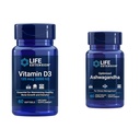 Livsforlengelse Vitamin D3 5000 IE, Ashwagandha - Stress Relief, Fokus, Minne, Mood Support - Non-GMO Supplement Bundle