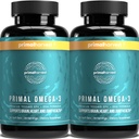 Primal Harvest Omega 3 Fish Oil Supplements, 30 Services Myke Gels Capsules m/ 1000mg EPA + DHA Supplements, Ingen Fishy Burps No-GMO Omega 3 Fatty Acid, 2 Pack
