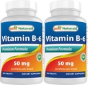 Best Naturals Vitamin B6 50 mg 250 tabletter (250 telle (Pack of 2))